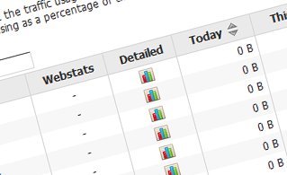 Traffic statistics screenshot from stats manager